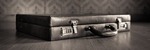 Leather Vintage Briefcase on Hardwood Floor
